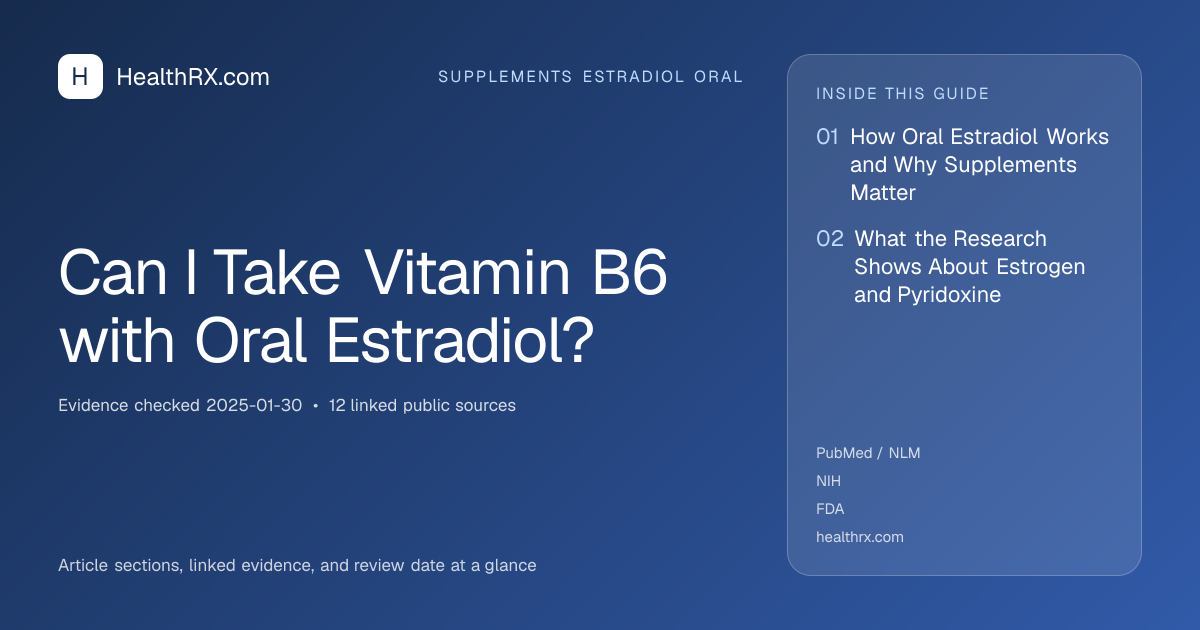 Evidence overview for Can I Take Vitamin B6 with Oral Estradiol?