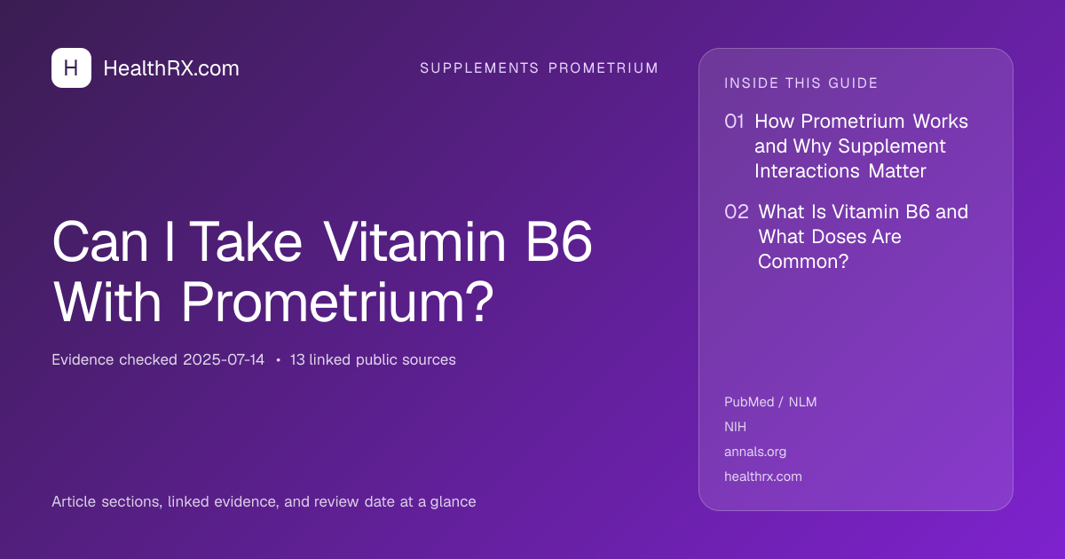 Evidence overview for Can I Take Vitamin B6 With Prometrium?