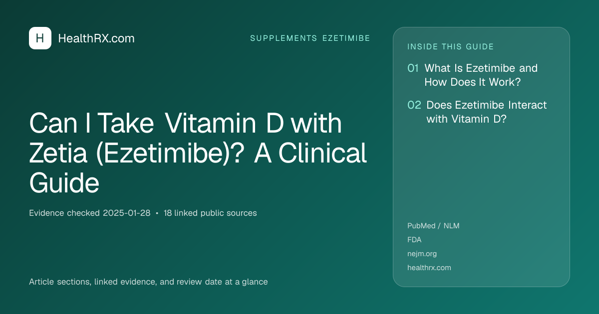 Evidence overview for Can I Take Vitamin D with Zetia (Ezetimibe)? A Clinical Guide