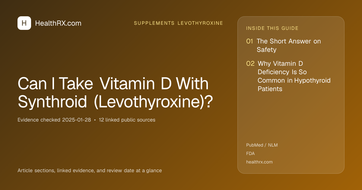 Evidence overview for supplements levothyroxine: Can I Take Vitamin D With Synthroid (Levothyroxine)?