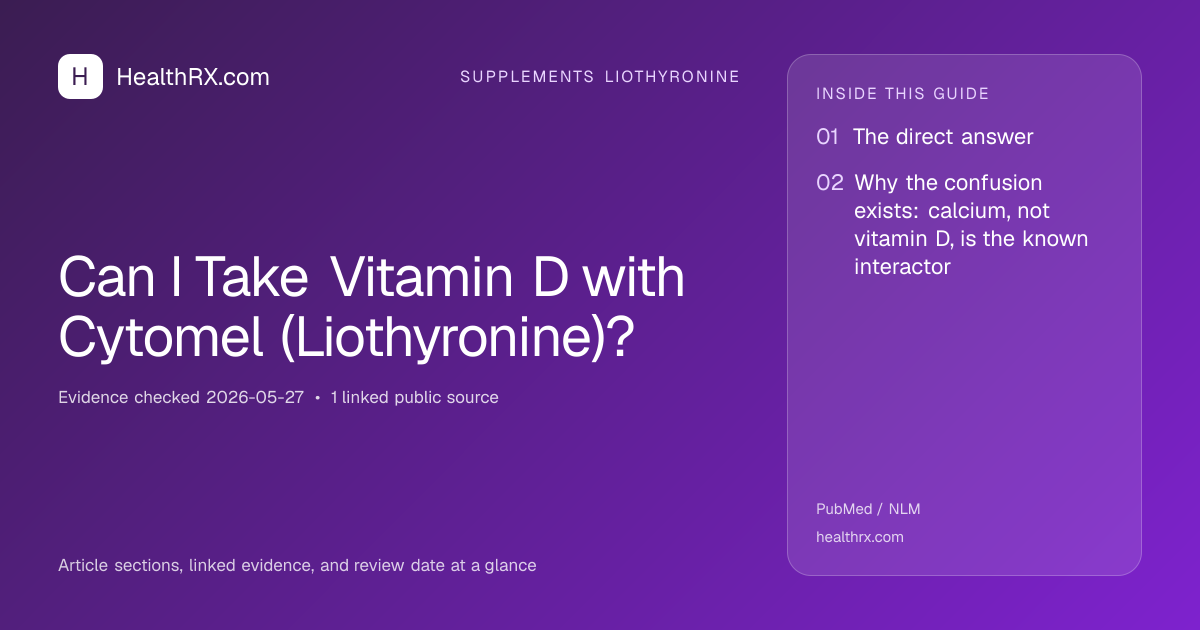 Evidence overview for supplements liothyronine: Can I Take Vitamin D with Cytomel (Liothyronine)?