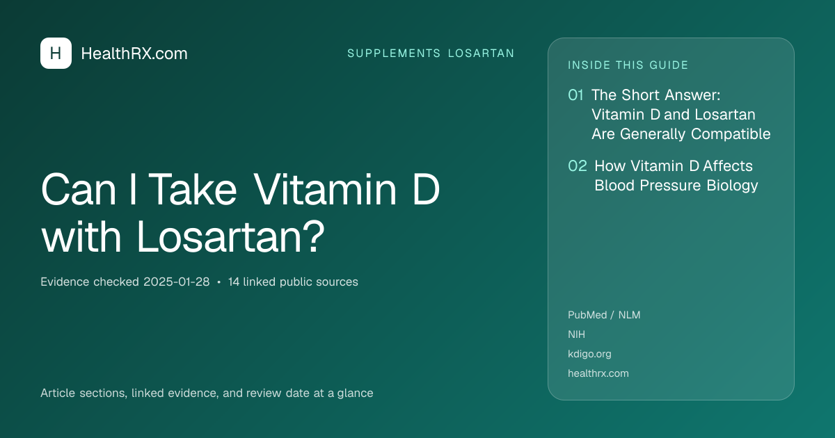 Evidence overview for supplements losartan: Can I Take Vitamin D with Losartan?