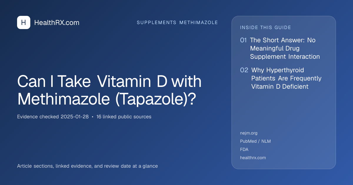 Evidence overview for Can I Take Vitamin D with Methimazole (Tapazole)?