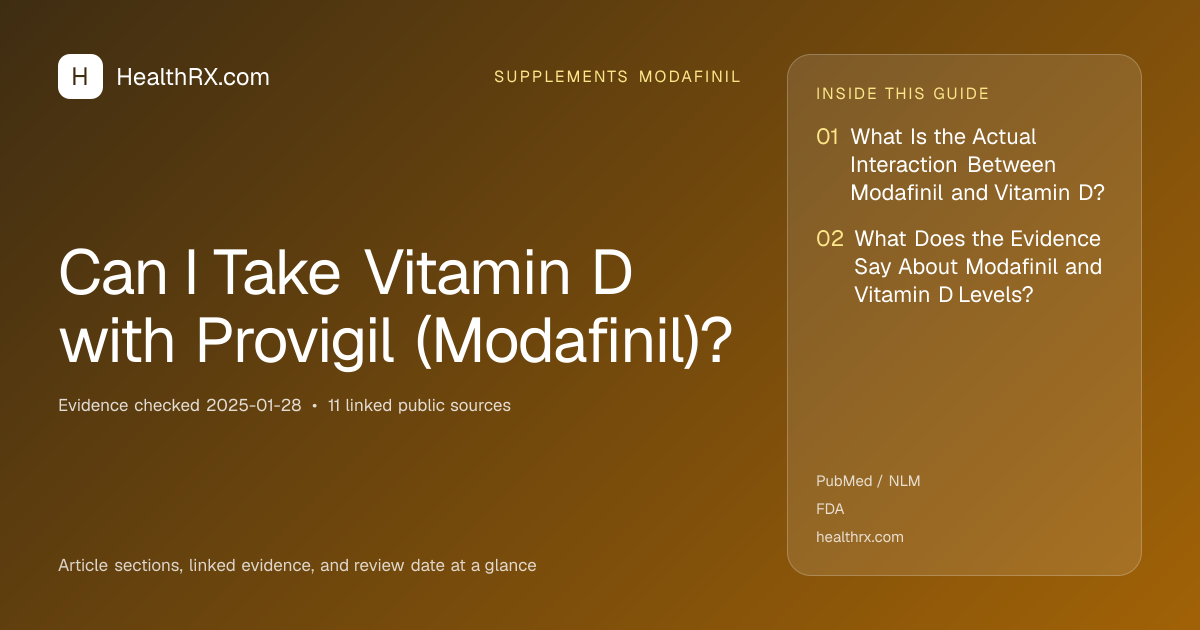 Evidence overview for Can I Take Vitamin D with Provigil (Modafinil)?