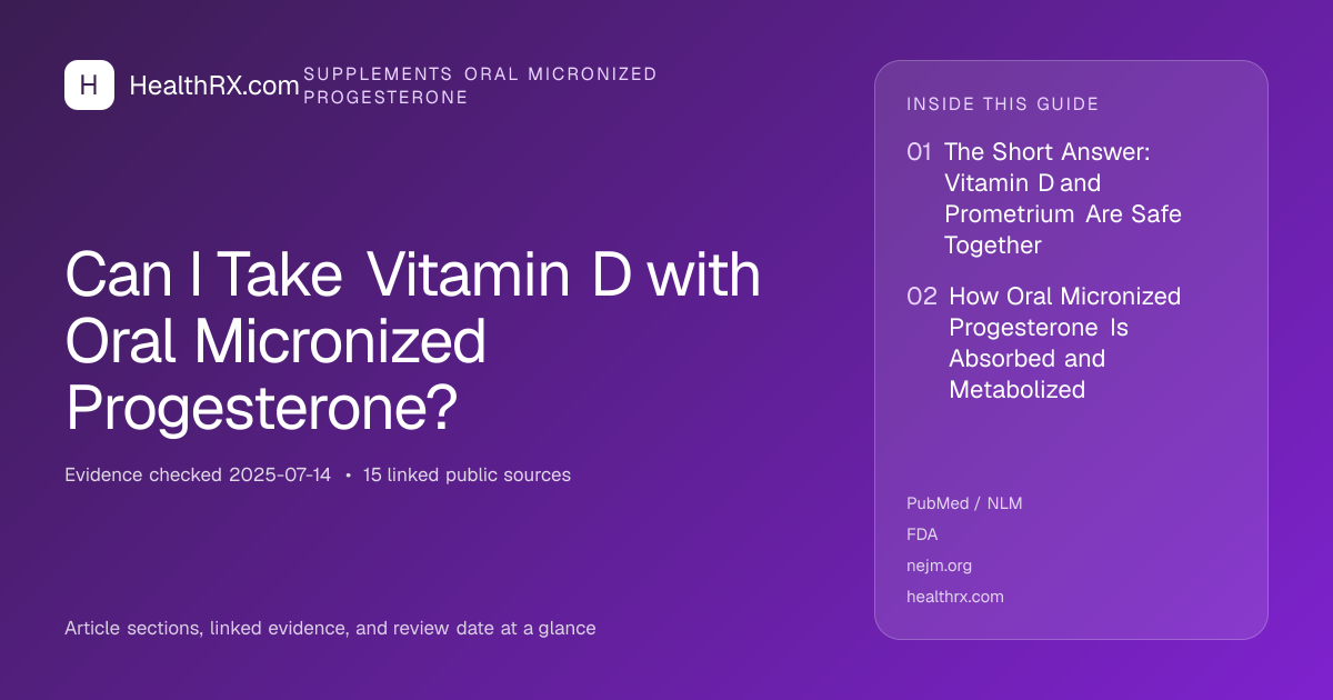 Evidence overview for Can I Take Vitamin D with Oral Micronized Progesterone?