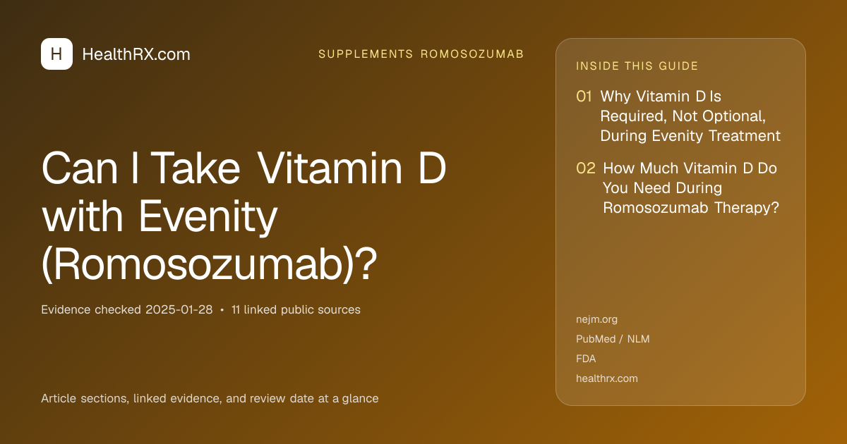 Evidence overview for supplements romosozumab: Can I Take Vitamin D with Evenity (Romosozumab)?