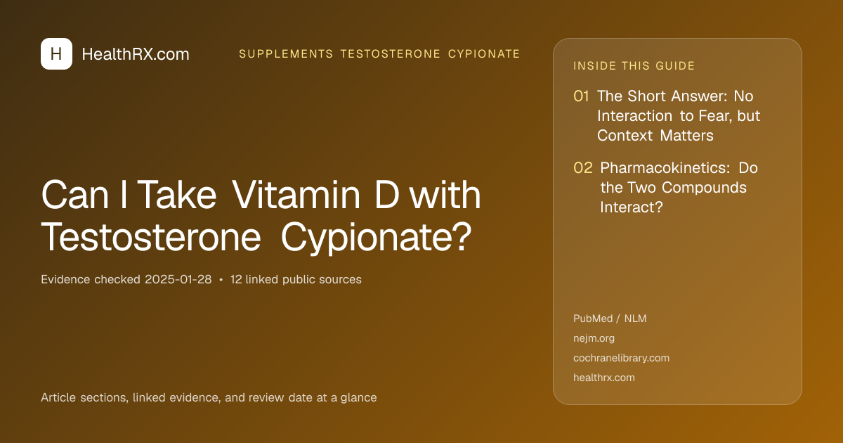 Evidence overview for Can I Take Vitamin D with Testosterone Cypionate?