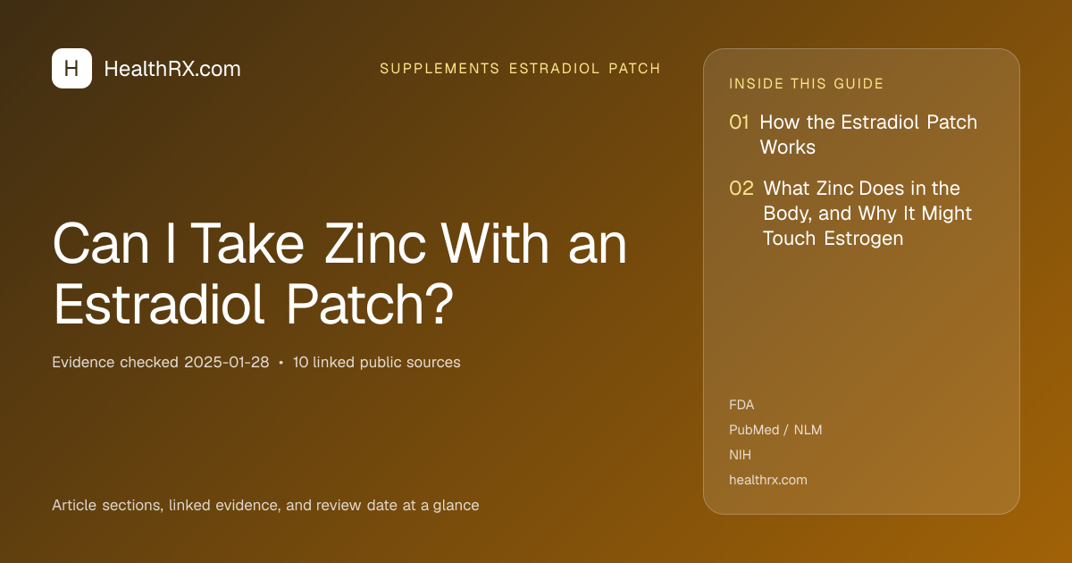 Evidence overview for Can I Take Zinc With an Estradiol Patch?