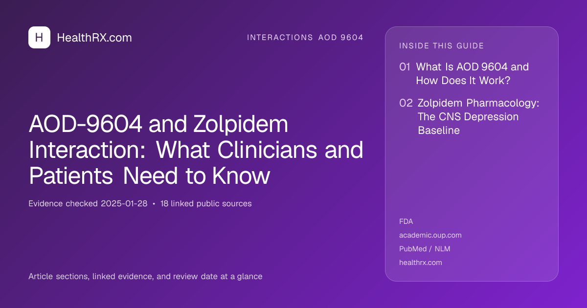 Evidence overview for AOD-9604 and Zolpidem Interaction: What Clinicians and Patients Need to Know