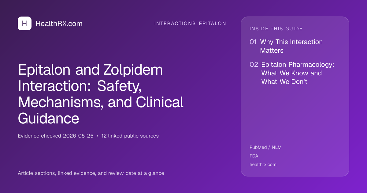 Evidence overview for Epitalon and Zolpidem Interaction: Safety, Mechanisms, and Clinical Guidance