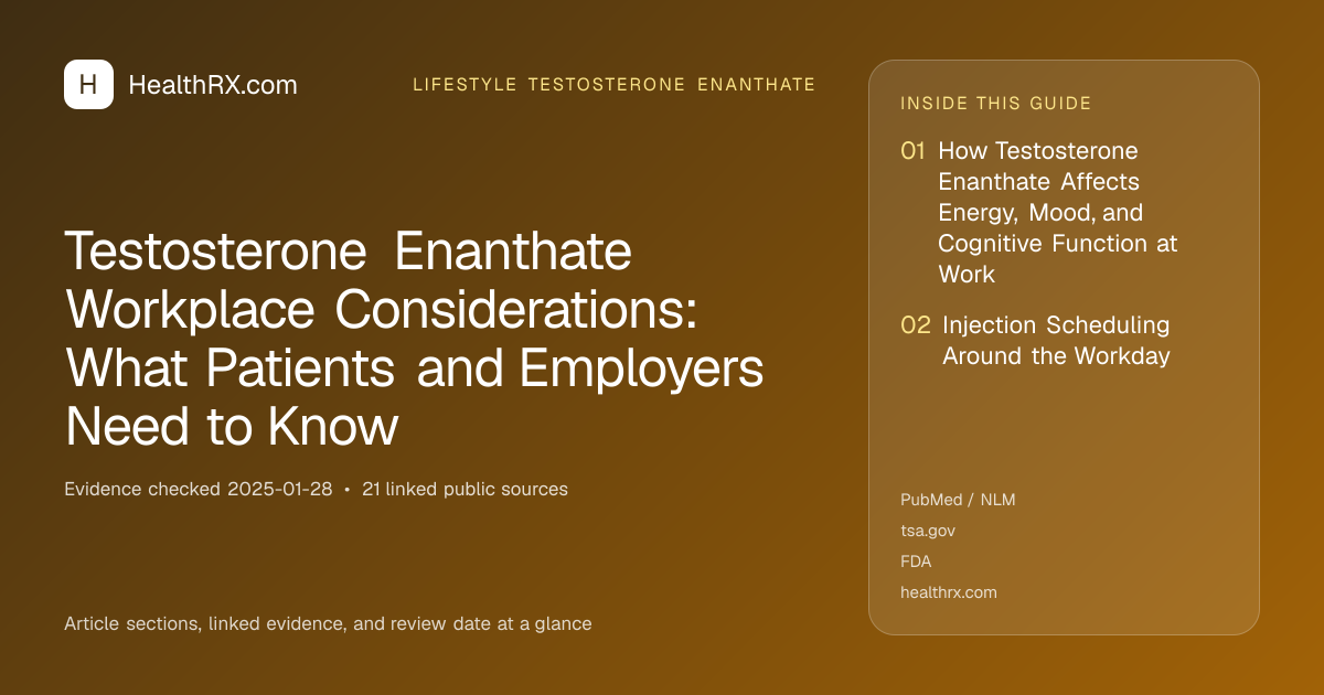 Evidence overview for Testosterone Enanthate Workplace Considerations: What Patients and Employers Need to Know