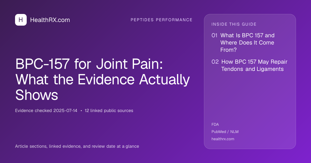 Evidence overview for BPC-157 for Joint Pain: What the Evidence Actually Shows