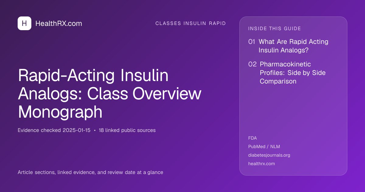 Evidence overview for classes insulin rapid: Rapid-Acting Insulin Analogs: Class Overview Monograph