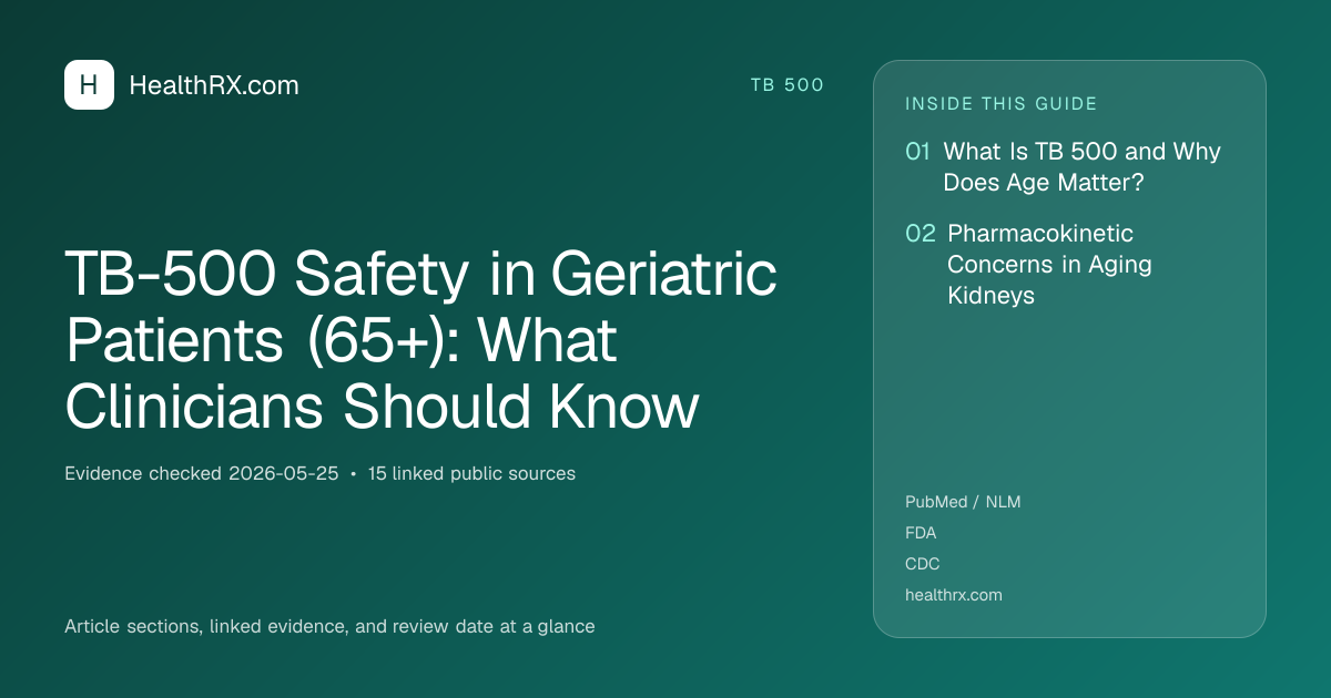 Evidence overview for TB-500 Safety in Geriatric Patients (65+): What Clinicians Should Know