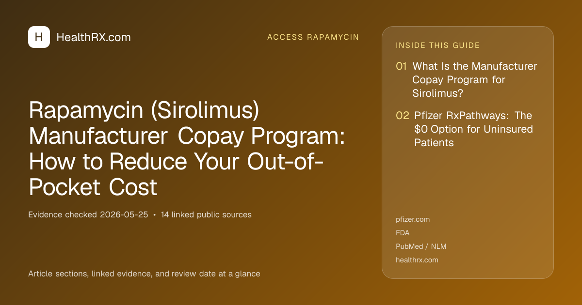 Evidence overview for Rapamycin (Sirolimus) Manufacturer Copay Program: How to Reduce Your Out-of-Pocket Cost
