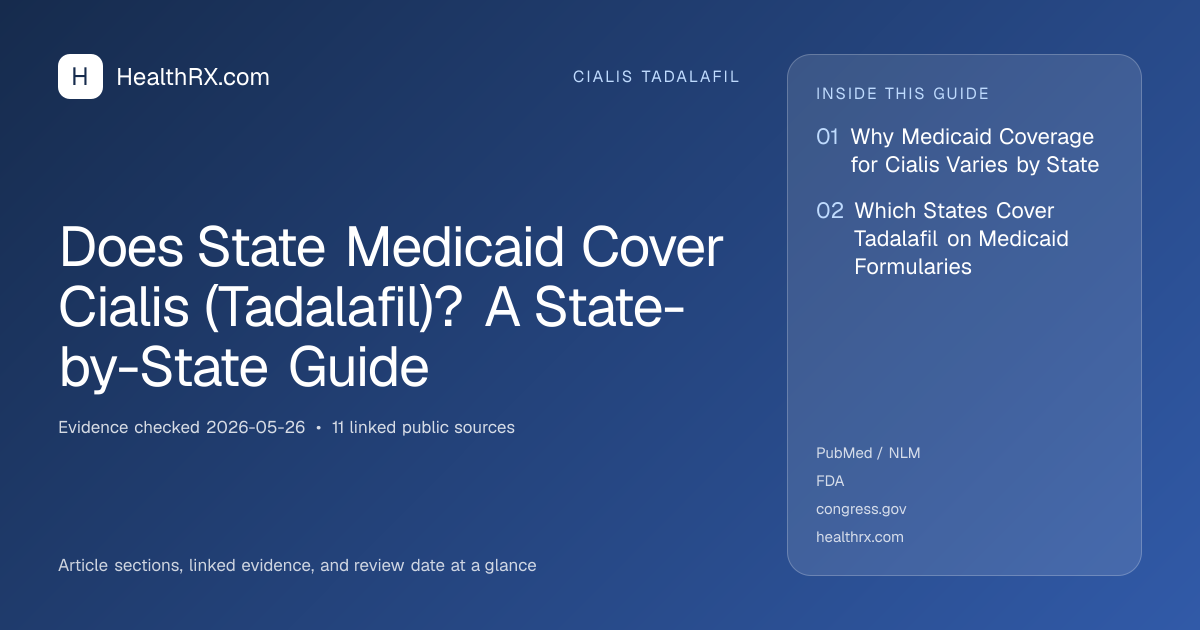 Evidence overview for Does State Medicaid Cover Cialis (Tadalafil)? A State-by-State Guide