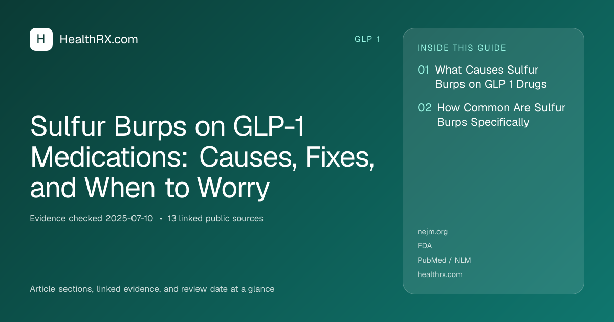 Evidence overview for Sulfur Burps on GLP-1 Medications: Causes, Fixes, and When to Worry