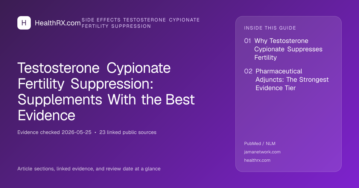 Evidence overview for Testosterone Cypionate Fertility Suppression: Supplements With the Best Evidence