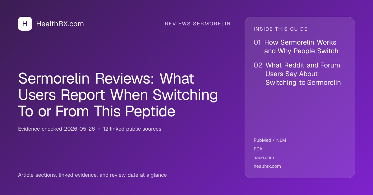 Evidence overview for Sermorelin Reviews: What Users Report When Switching To or From This Peptide