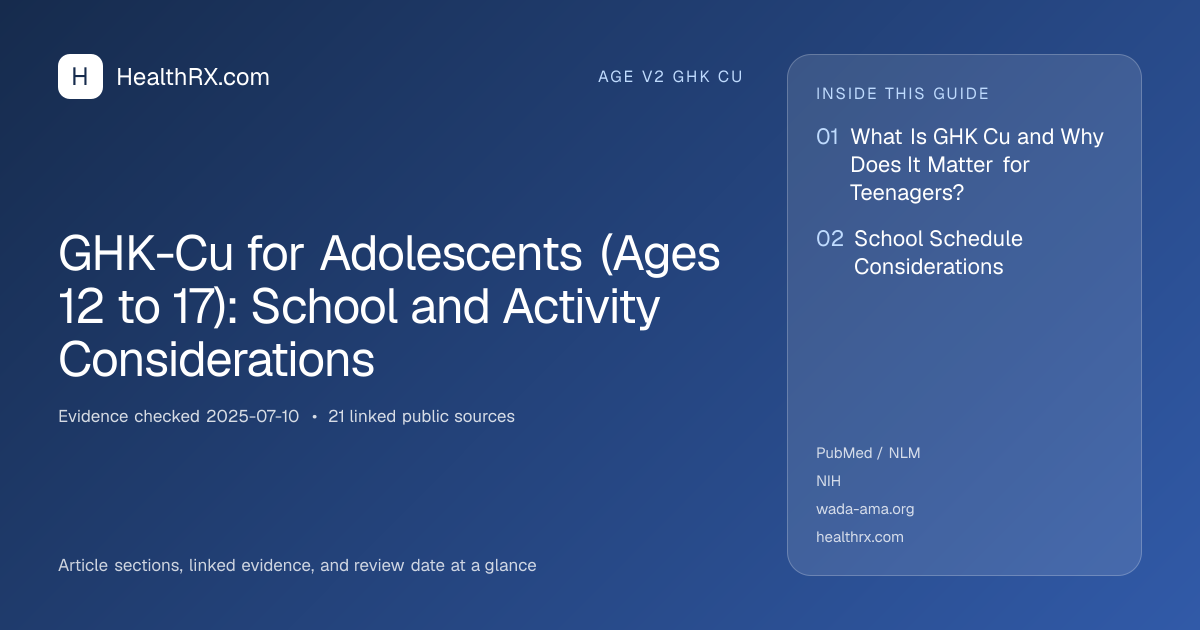 Evidence overview for GHK-Cu for Adolescents (Ages 12 to 17): School and Activity Considerations