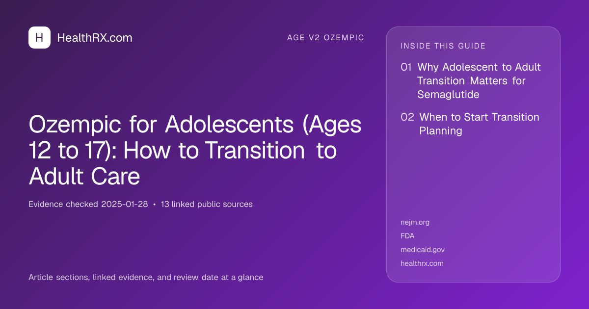Evidence overview for Ozempic for Adolescents (Ages 12 to 17): How to Transition to Adult Care