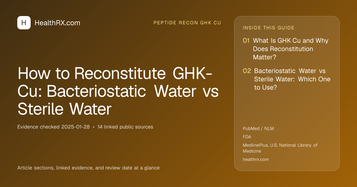 Evidence overview for How to Reconstitute GHK-Cu: Bacteriostatic Water vs Sterile Water