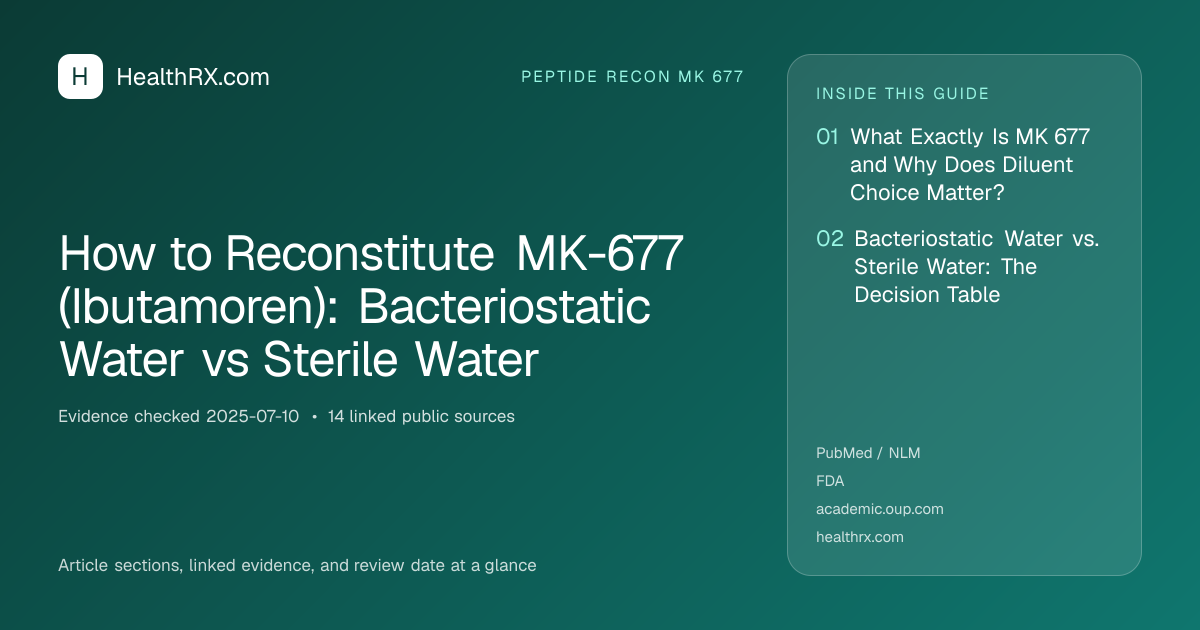 Evidence overview for How to Reconstitute MK-677 (Ibutamoren): Bacteriostatic Water vs Sterile Water