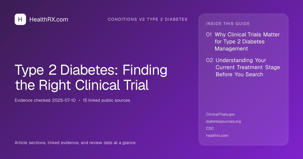 Evidence overview for Type 2 Diabetes: Finding the Right Clinical Trial