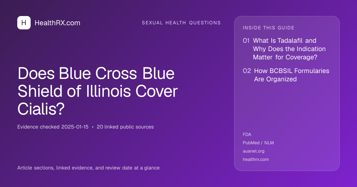 Evidence overview for Does Blue Cross Blue Shield of Illinois Cover Cialis?