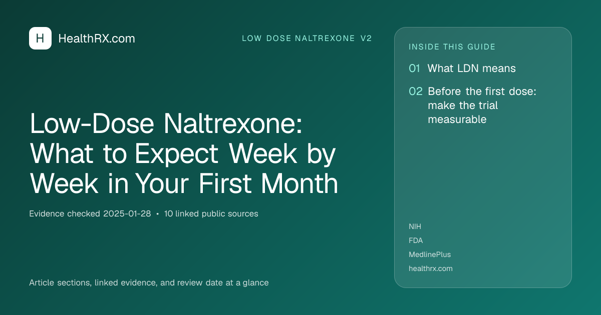 Evidence overview for low dose naltrexone v2: Low-Dose Naltrexone: What to Expect Week by Week in Your First Month
