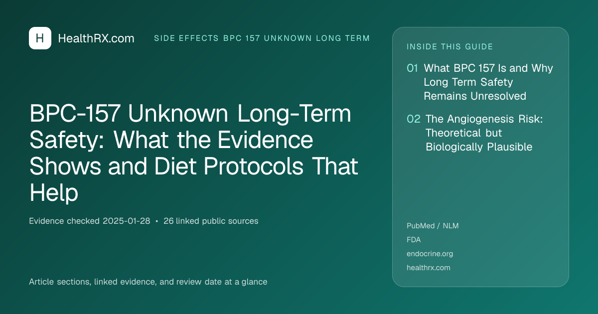 Evidence overview for BPC-157 Unknown Long-Term Safety: What the Evidence Shows and Diet Protocols That Help