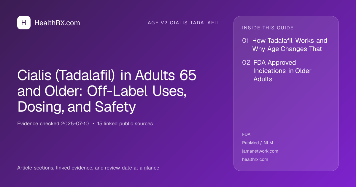 Evidence overview for Cialis (Tadalafil) in Adults 65 and Older: Off-Label Uses, Dosing, and Safety