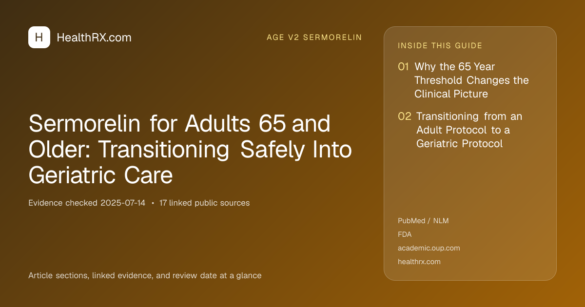 Evidence overview for Sermorelin for Adults 65 and Older: Transitioning Safely Into Geriatric Care