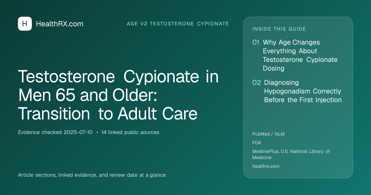 Evidence overview for Testosterone Cypionate in Men 65 and Older: Transition to Adult Care