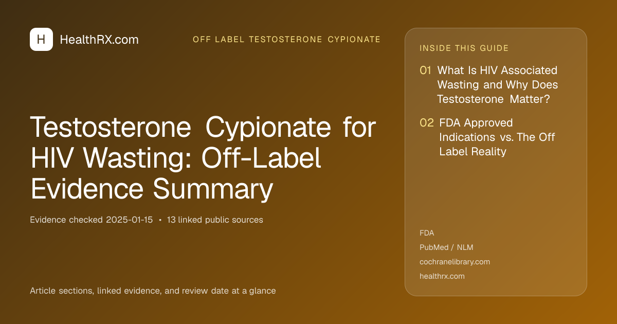 Evidence overview for Testosterone Cypionate for HIV Wasting: Off-Label Evidence Summary