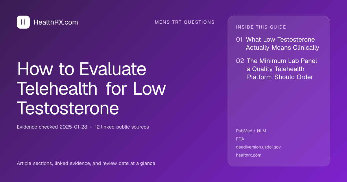 Evidence overview for How to Evaluate Telehealth for Low Testosterone