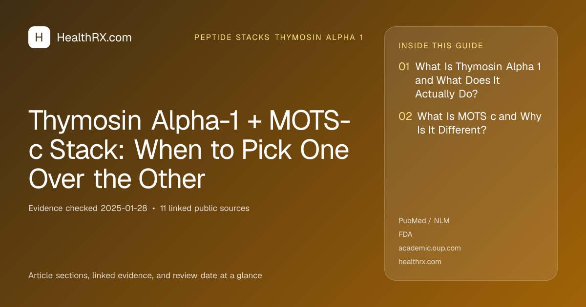 Evidence overview for Thymosin Alpha-1 + MOTS-c Stack: When to Pick One Over the Other