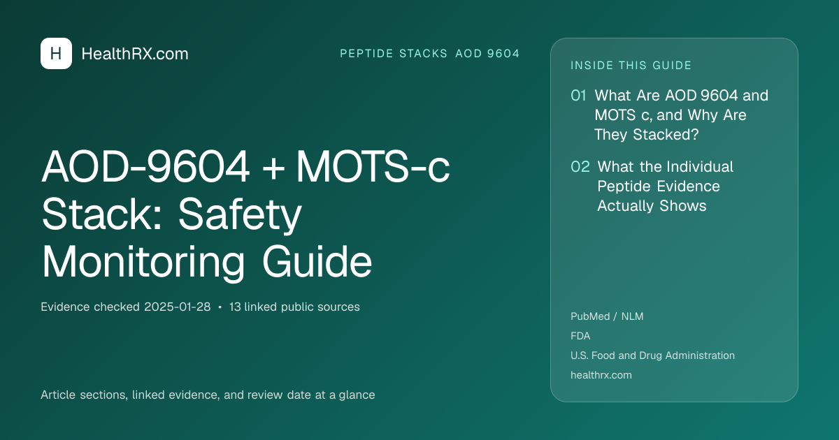 Evidence overview for AOD-9604 + MOTS-c Stack: Safety Monitoring Guide