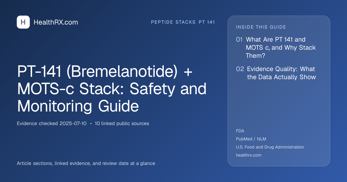 Evidence overview for PT-141 (Bremelanotide) + MOTS-c Stack: Safety and Monitoring Guide