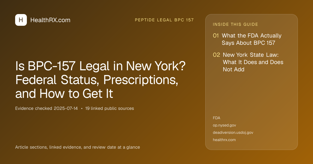 Evidence overview for Is BPC-157 Legal in New York? Federal Status, Prescriptions, and How to Get It