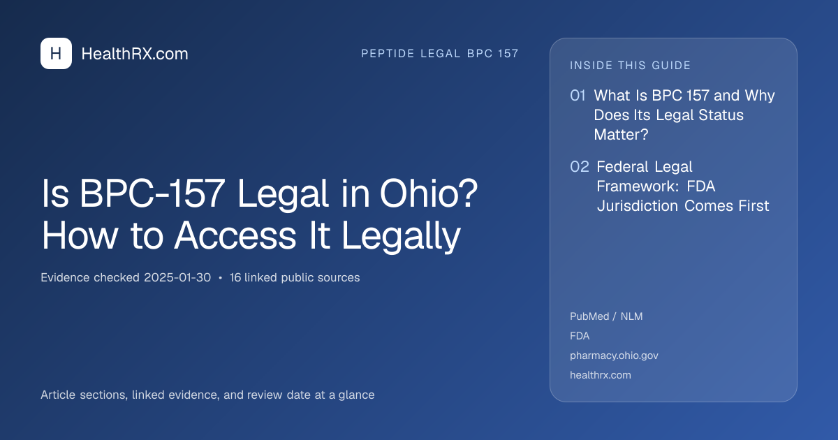 Evidence overview for Is BPC-157 Legal in Ohio? How to Access It Legally
