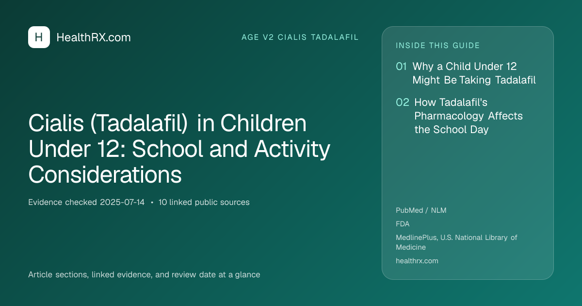 Evidence overview for age v2 cialis tadalafil: Cialis (Tadalafil) in Children Under 12: School and Activity Considerations
