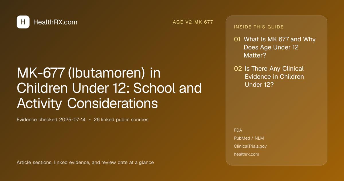 Evidence overview for age v2 mk 677: MK-677 (Ibutamoren) in Children Under 12: School and Activity Considerations
