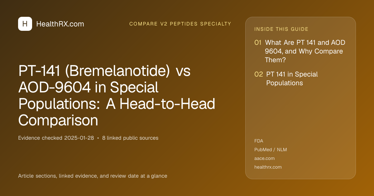 Evidence overview for PT-141 (Bremelanotide) vs AOD-9604 in Special Populations: A Head-to-Head Comparison
