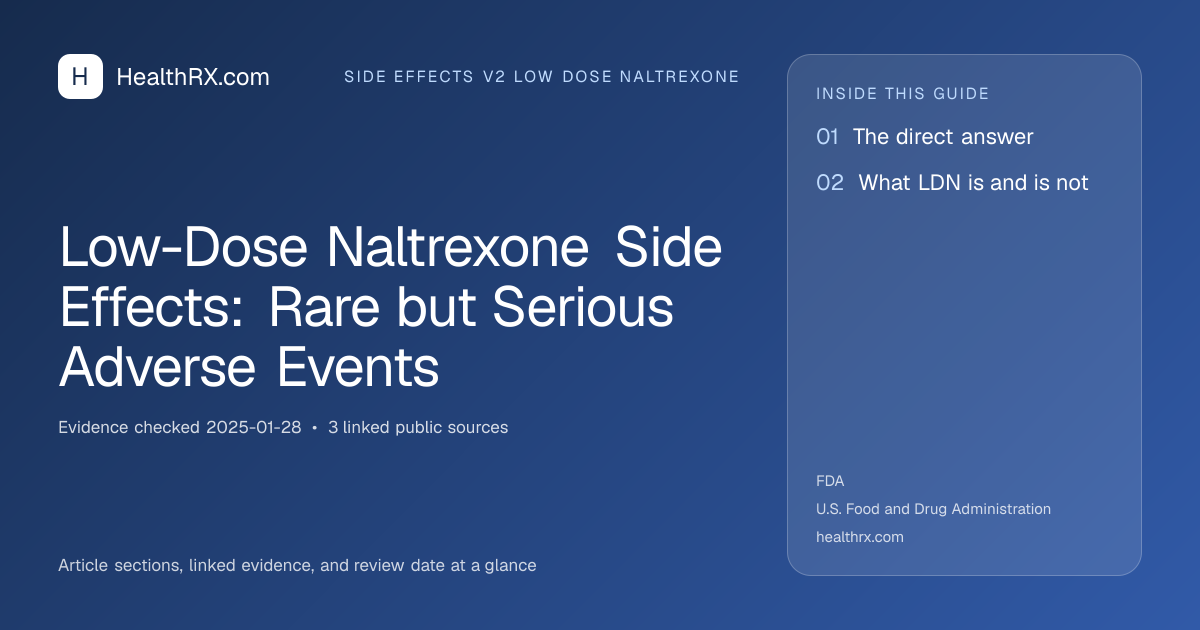 Evidence overview for Low-Dose Naltrexone Side Effects: Rare but Serious Adverse Events