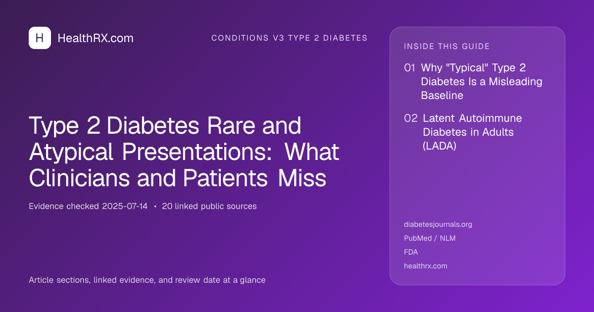 Evidence overview for Type 2 Diabetes Rare and Atypical Presentations: What Clinicians and Patients Miss
