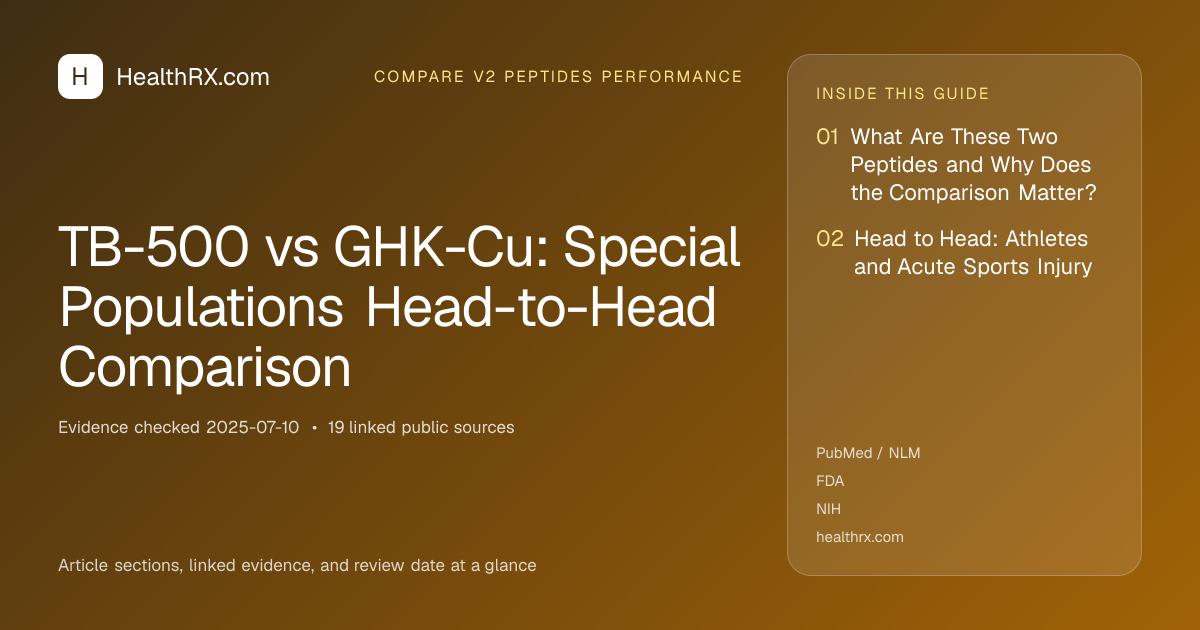 Evidence overview for TB-500 vs GHK-Cu: Special Populations Head-to-Head Comparison