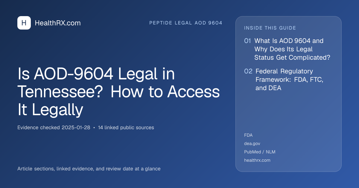 Evidence overview for Is AOD-9604 Legal in Tennessee? How to Access It Legally