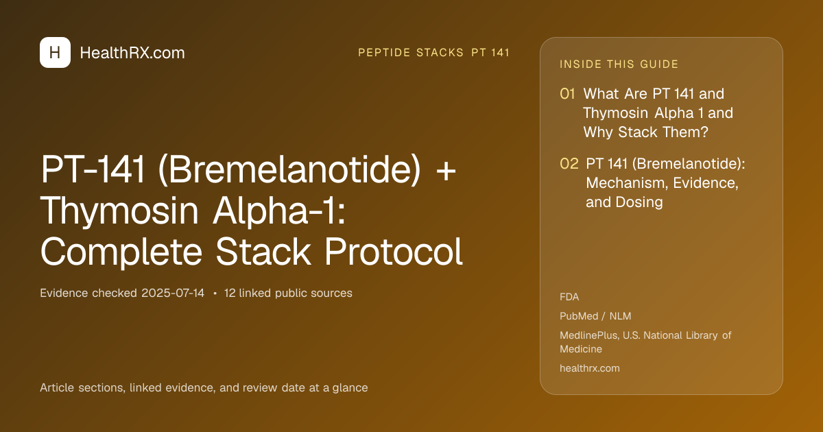 Evidence overview for PT-141 (Bremelanotide) + Thymosin Alpha-1: Complete Stack Protocol