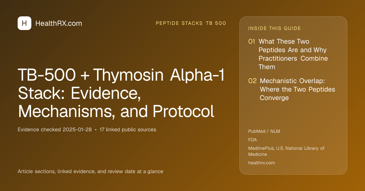 Evidence overview for TB-500 + Thymosin Alpha-1 Stack: Evidence, Mechanisms, and Protocol